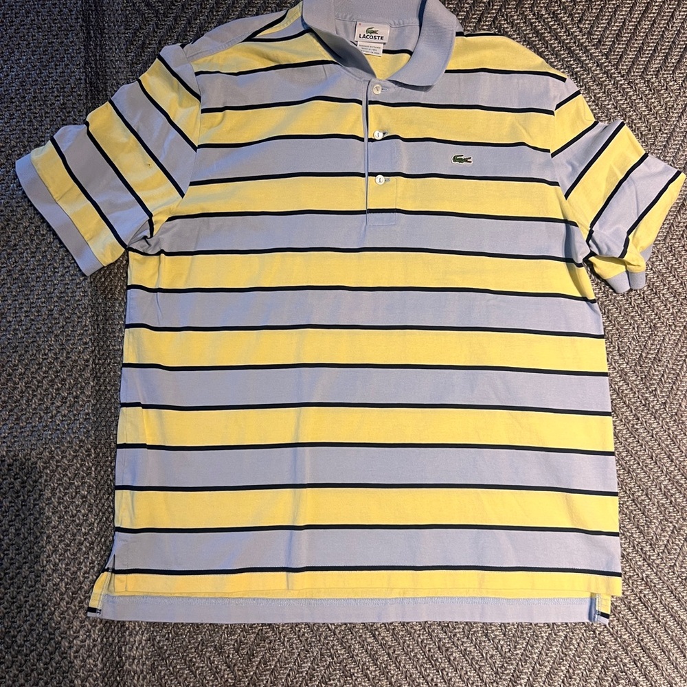 Lacoste Men's Polo in Yellow and Blue Stripes